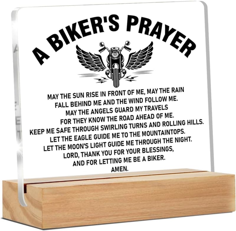 Biker Home Decor - Acrylic Desk Sign for Motorcycle Lovers