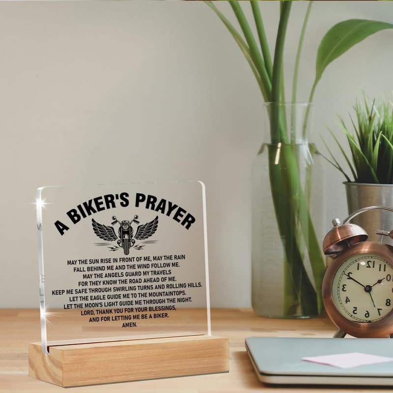 Biker Home Decor - Acrylic Desk Sign for Motorcycle Lovers