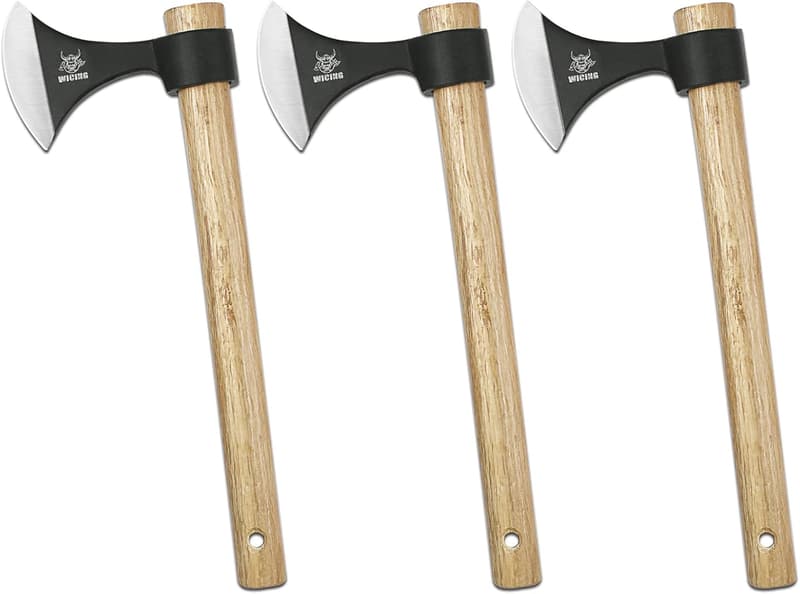 16.2-Inch High Carbon Steel Throwing Axes - 3 Pack