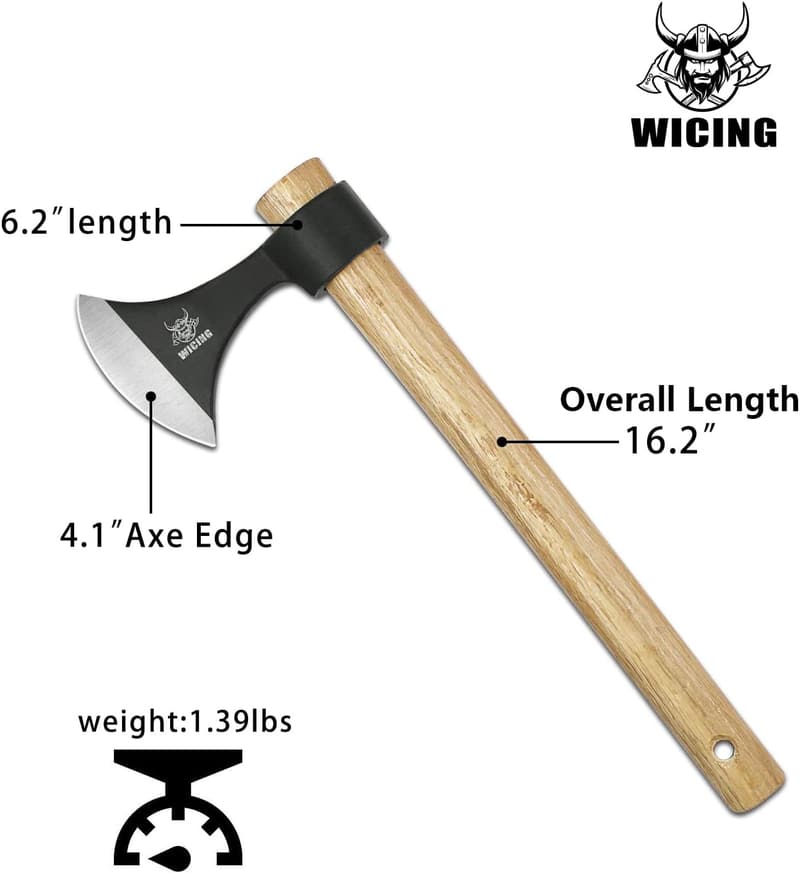 16.2-Inch High Carbon Steel Throwing Axes - 3 Pack
