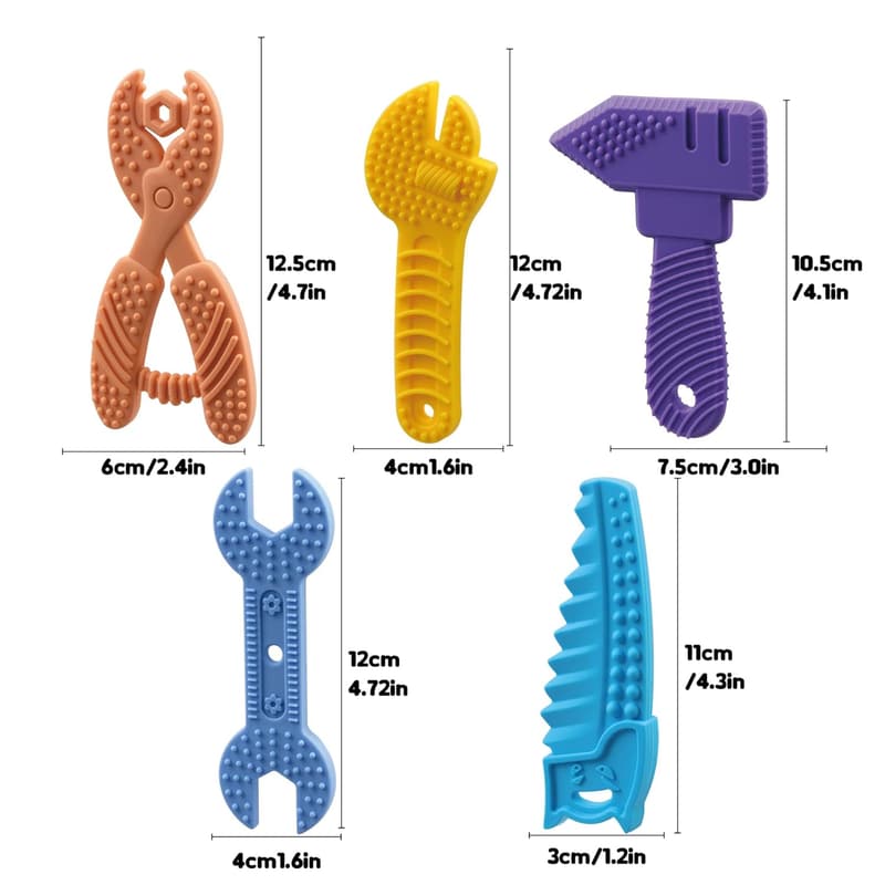 Silicone Teething Toys Set for Babies 0-6 Months - BPA Free