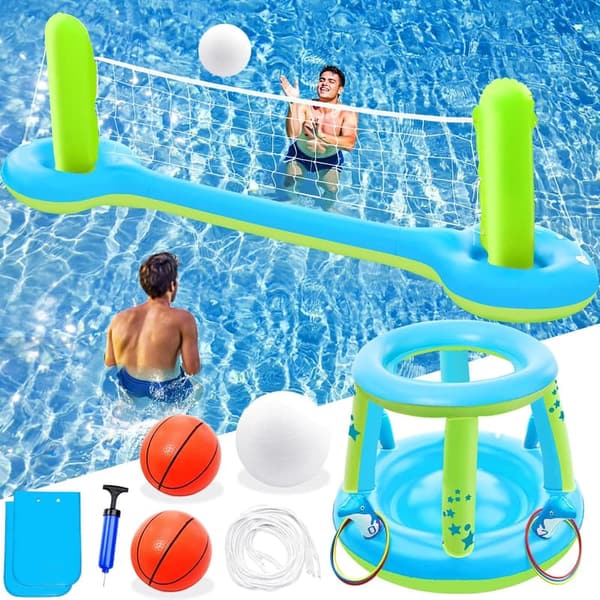 Inflatable 3-in-1 Pool Game Set for Kids & Adults