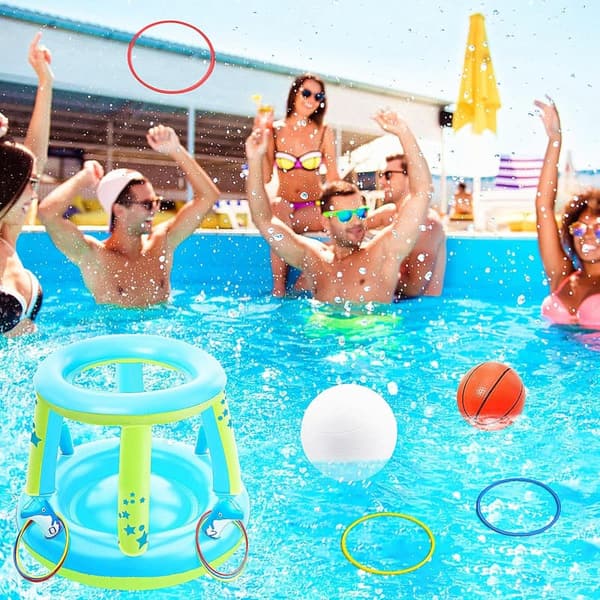 Inflatable 3-in-1 Pool Game Set for Kids & Adults
