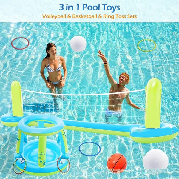 Inflatable 3-in-1 Pool Game Set for Kids & Adults