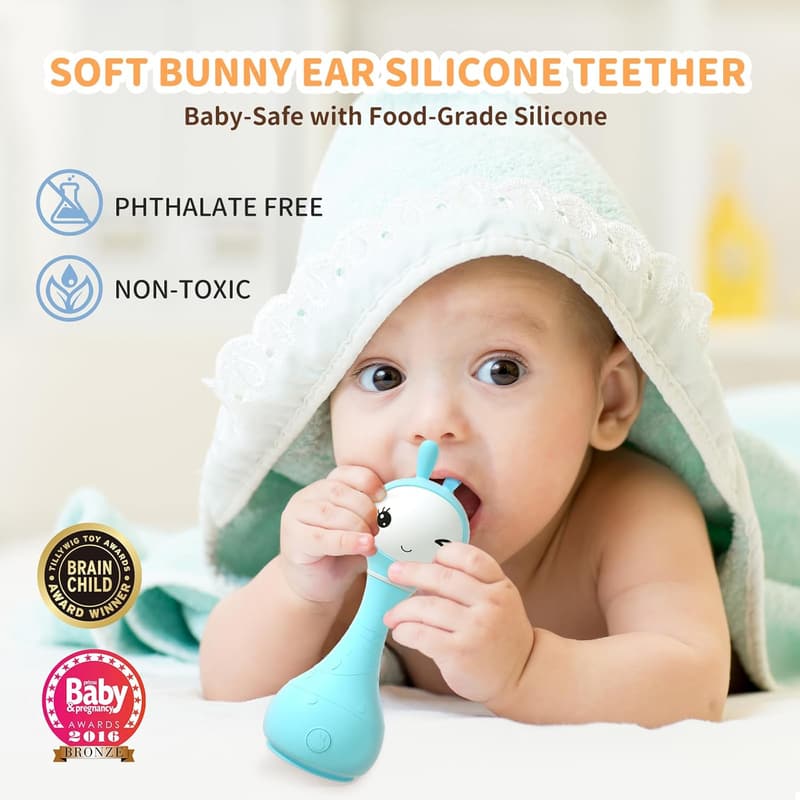 Light-Up Musical Baby Rattle for Infants 0-12 Months