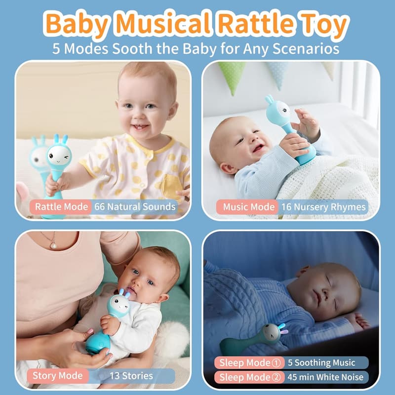 Light-Up Musical Baby Rattle for Infants 0-12 Months