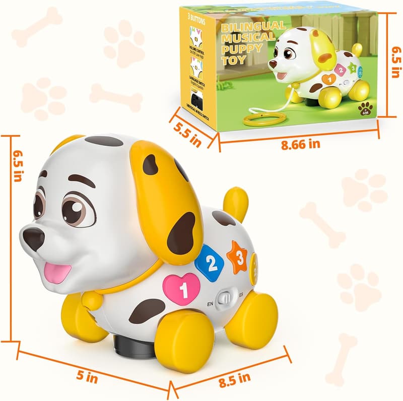 Musical Puppy Toy for 1st Birthday - Bilingual Learning Developmental Fun