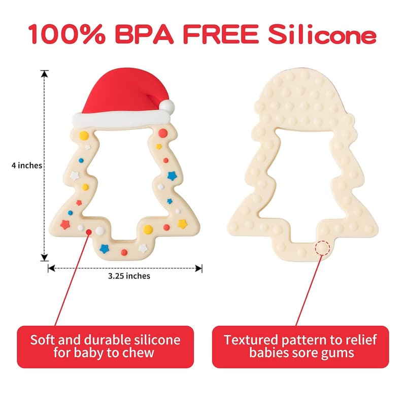 Christmas Teether Toy for Babies - Gift-Ready Stocking Stuffer