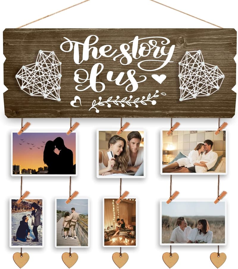 Bride-to-Be Picture Hanging Board with Clips and Twine