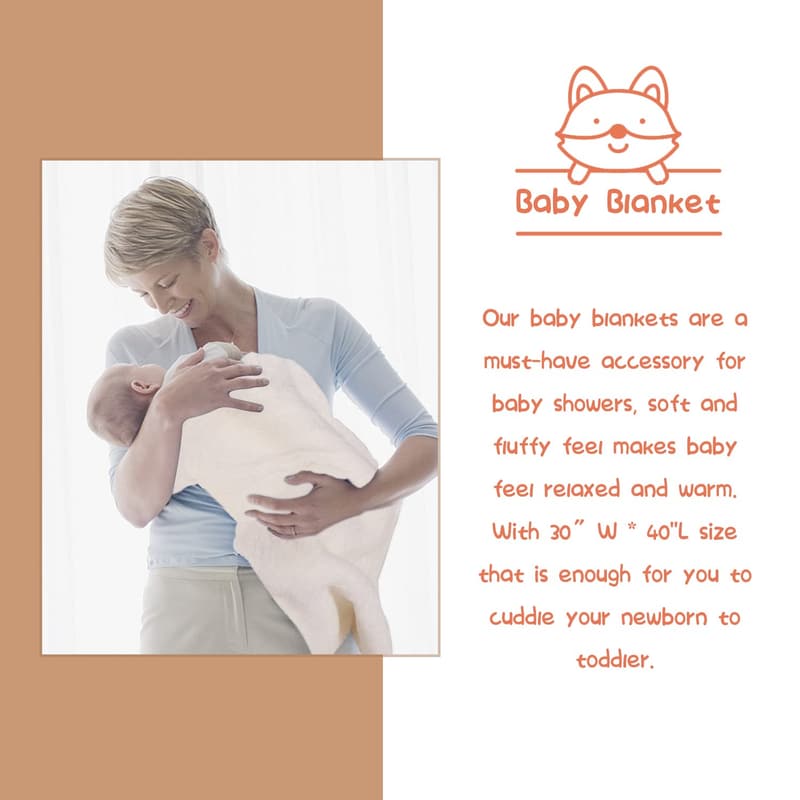 Newborn Baby Shower Gift Basket with Blanket, Rattle & Bibs