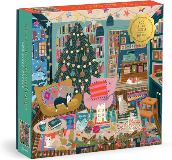 Cozy Christmas Bookshop Foil Jigsaw Puzzle - 500 Pieces