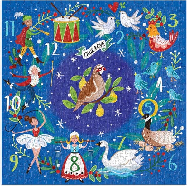 12 Days of Christmas Jigsaw Puzzle - 500 Pieces for Adults