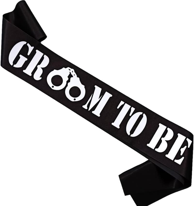 Funny Bachelor Groom Handcuffs Sash – Wedding Gift Idea