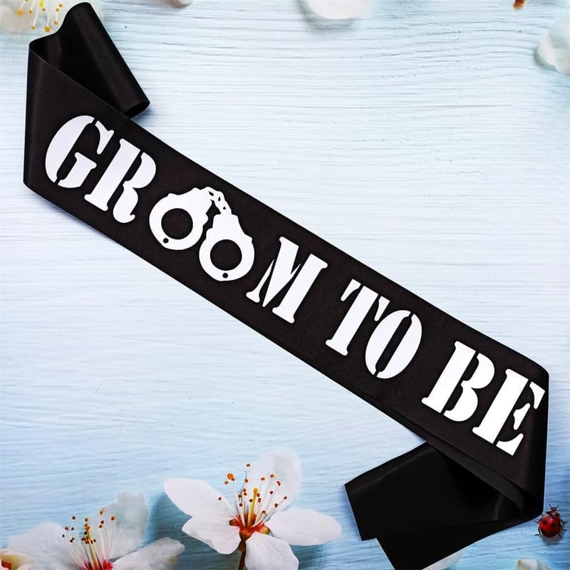 Funny Bachelor Groom Handcuffs Sash – Wedding Gift Idea