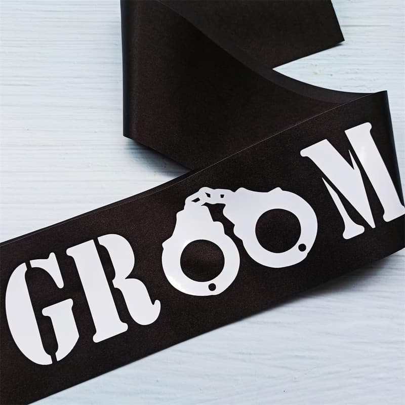 Funny Bachelor Groom Handcuffs Sash – Wedding Gift Idea