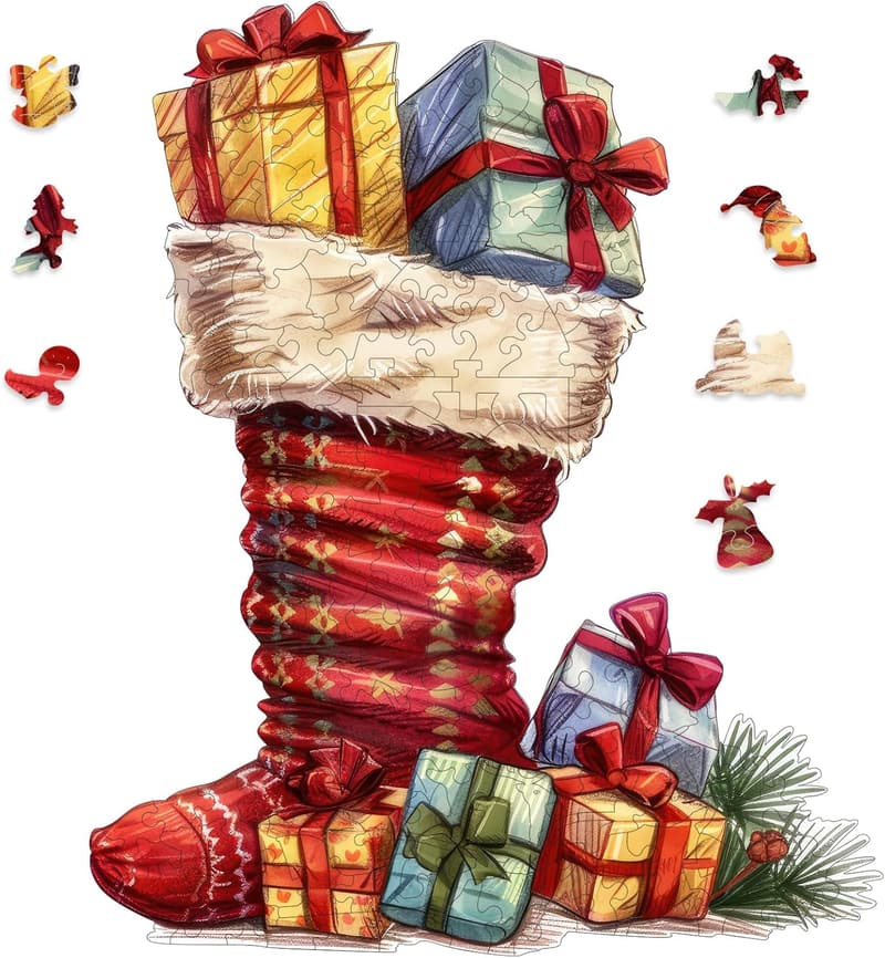 Christmas Wooden Puzzle - 150 Unique Irregular Pieces