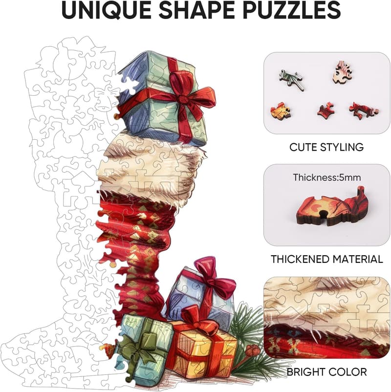 Christmas Wooden Puzzle - 150 Unique Irregular Pieces