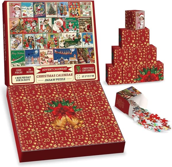 2024 Christmas Countdown Jigsaw Puzzle 1000 Pieces for Adults