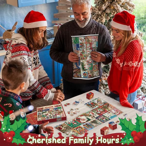 2024 Christmas Countdown Jigsaw Puzzle 1000 Pieces for Adults