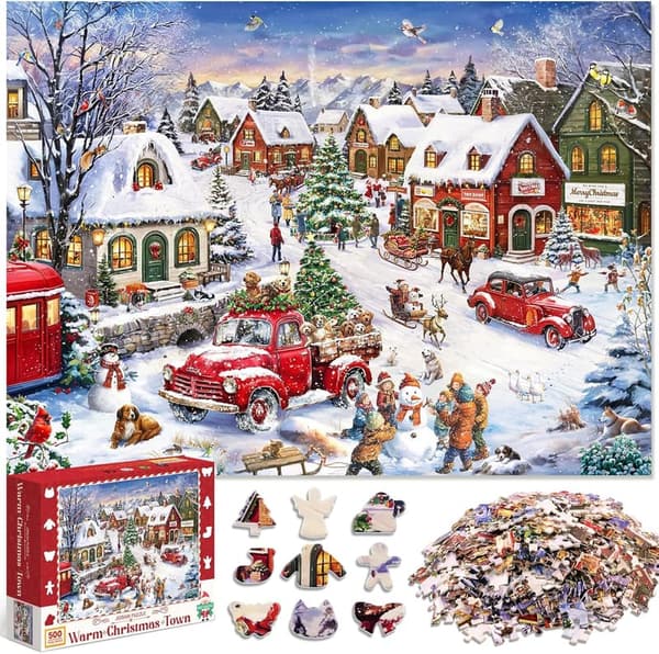 Christmas 500-Piece Jigsaw Puzzle for Adults and Kids