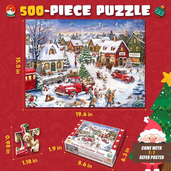 Christmas 500-Piece Jigsaw Puzzle for Adults and Kids