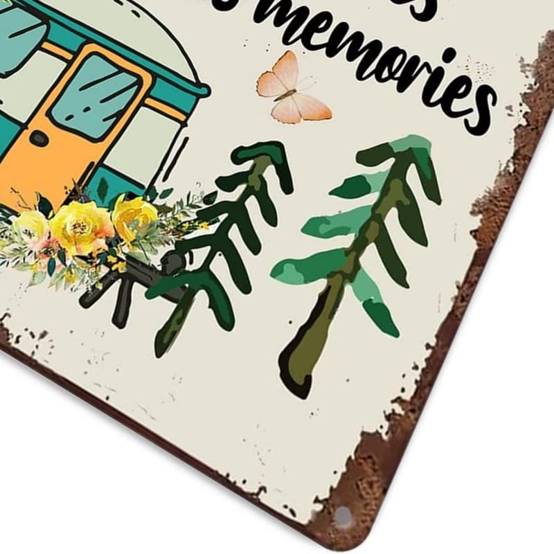 Happy Campers Tin Sign - Rustic RV Decor for Camping