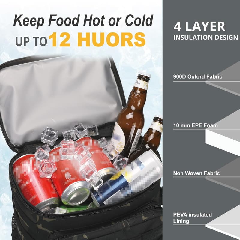 Portable Insulated Cooler Backpack for Travel and Camping
