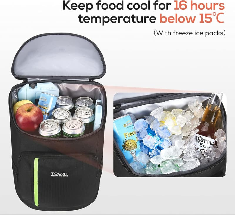 Insulated Cooler Backpack for 30 Cans - Lightweight & Leak-Proof