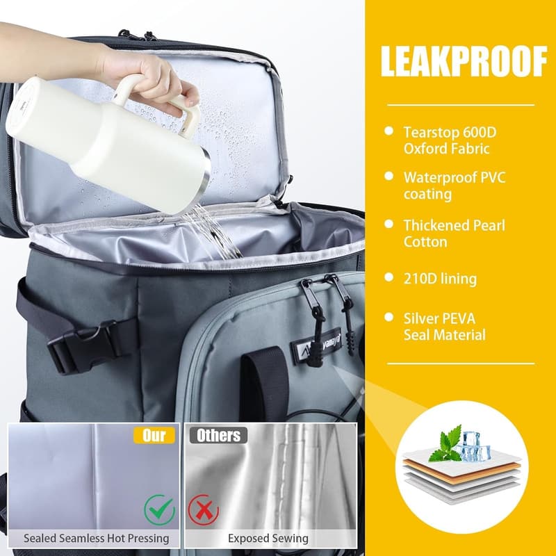 AYAMAYA Waterproof Leakproof Backpack Cooler for Camping & Travel