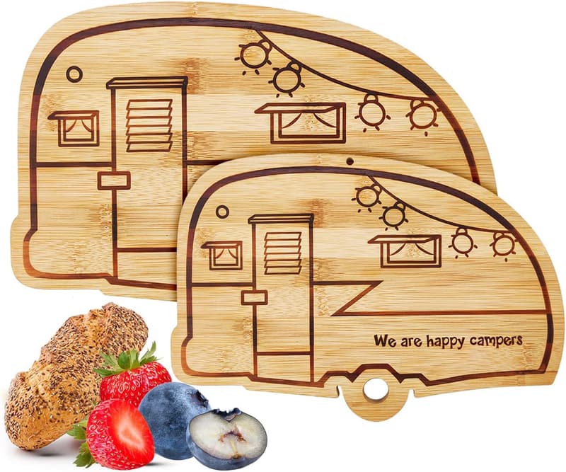 Bamboo Cutting Board Set for RV Kitchen Accessories - 2 Pieces
