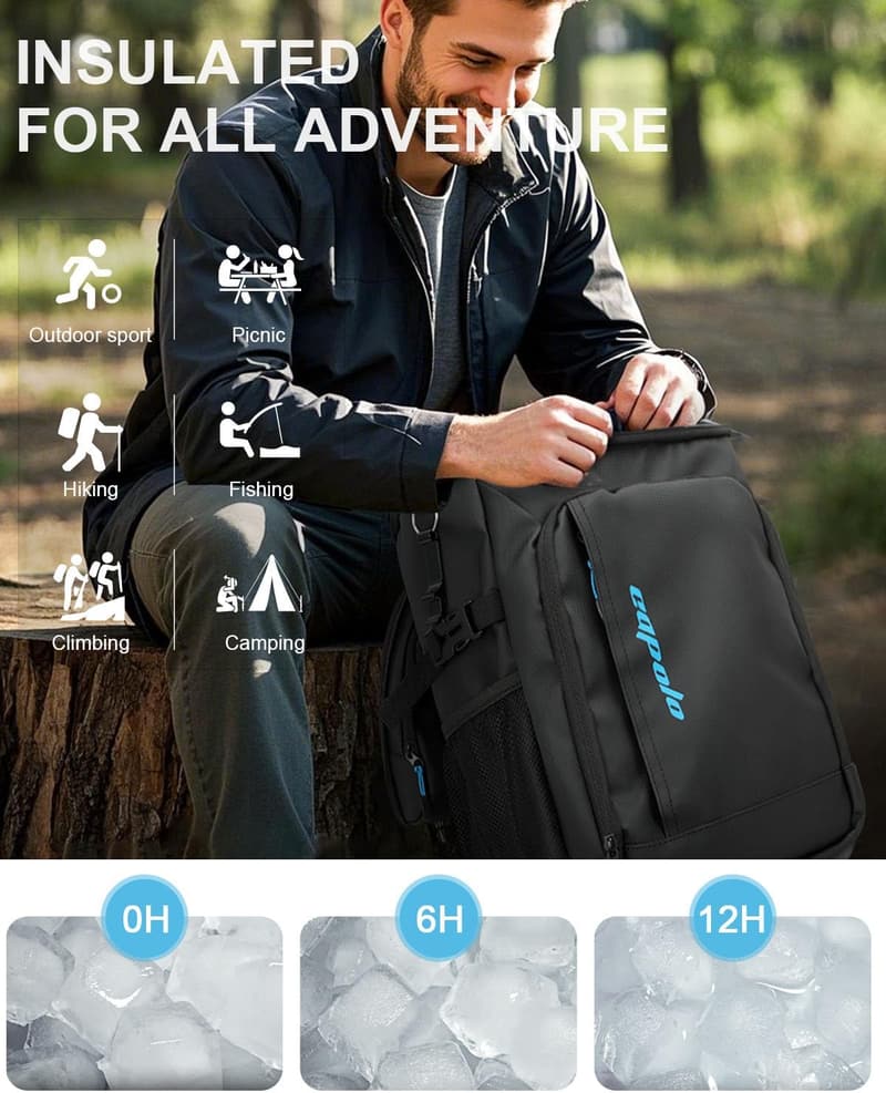 Insulated Waterproof Cooler Backpack for Men and Women
