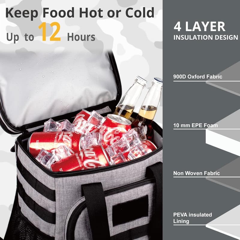 Insulated Tactical Backpack Cooler for Men, Waterproof