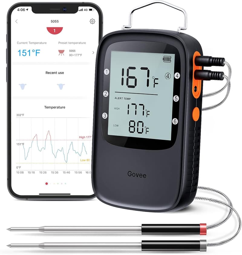 Wireless Bluetooth Meat Thermometer with Dual Probes for Grilling
