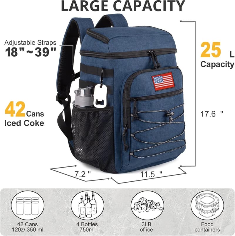 Insulated Tactical Backpack Cooler, 25L for Hiking & Camping