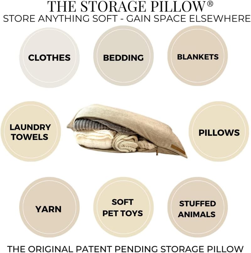 XL Zippered Storage Pillowcase for Bedding & Clothes