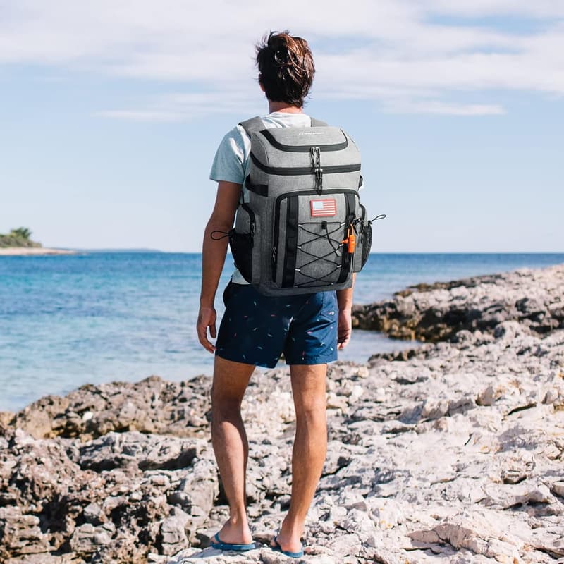 Insulated Backpack Cooler for 50 Cans - Waterproof & Lightweight