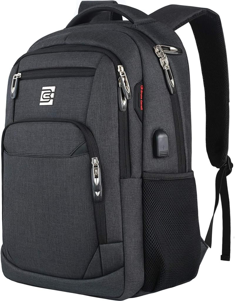 Durable Anti-Theft Laptop Backpack with USB Port - Black