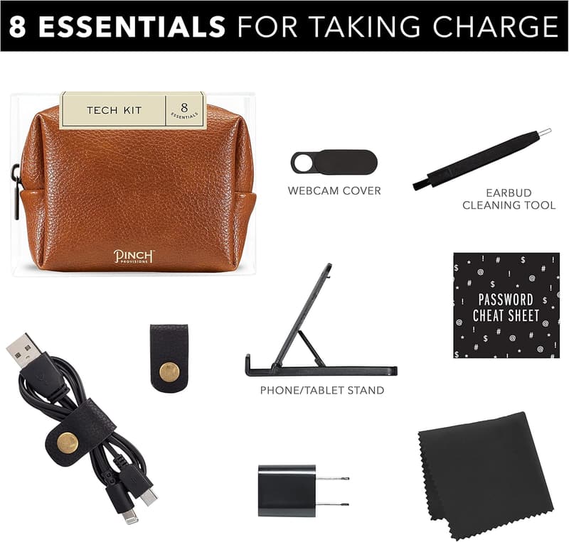 Tech Emergency Kit in Cognac - 8 Essential Accessories for Techies