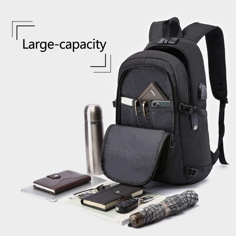 Water-Resistant Anti-Theft Laptop Backpack for Men