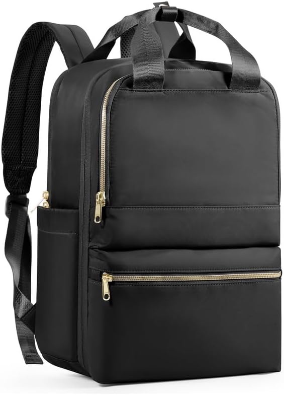 Women’s Black Travel Backpack for Airplane & Laptop