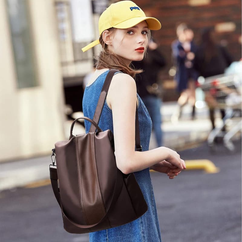 Waterproof Nylon Anti-Theft Backpack Purse for Women