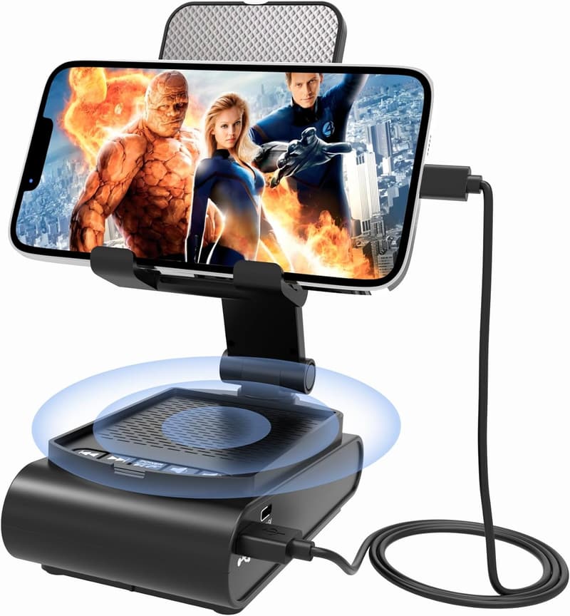 Bluetooth Cell Phone Stand & Speaker for Men - HD Sound