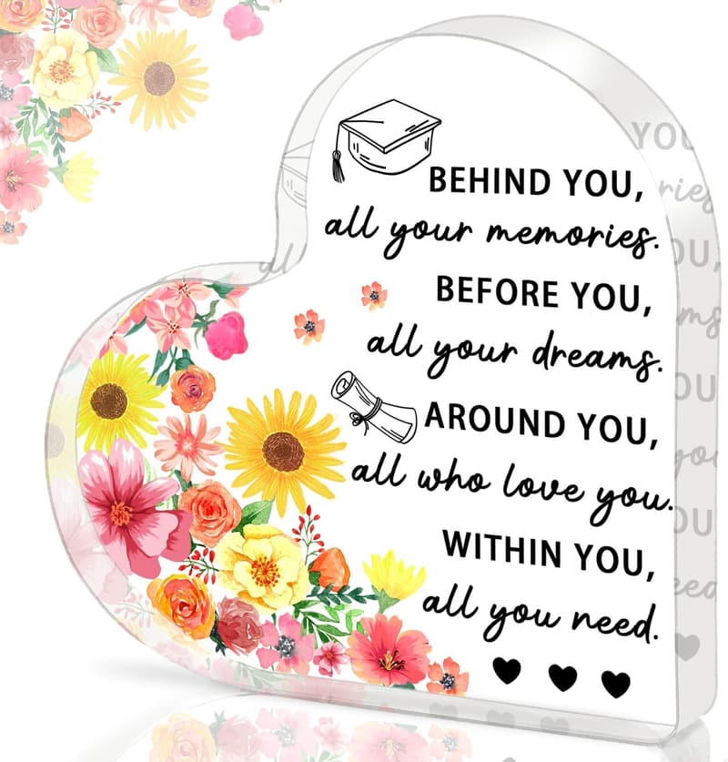 2025 Graduation Engraved Acrylic Heart Plaque Gift