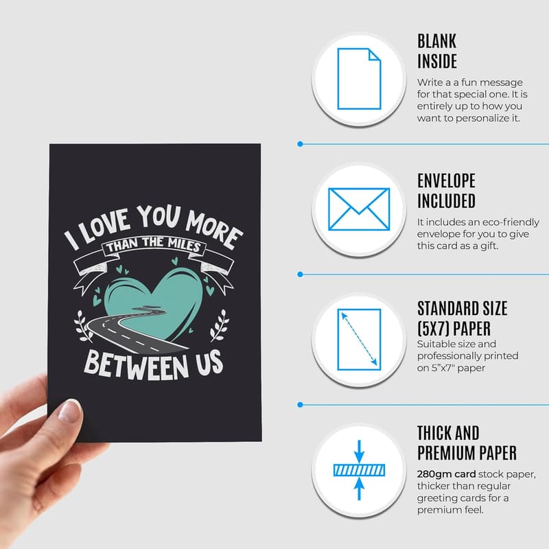 Long Distance Relationship Card with Envelope – Unique Gift