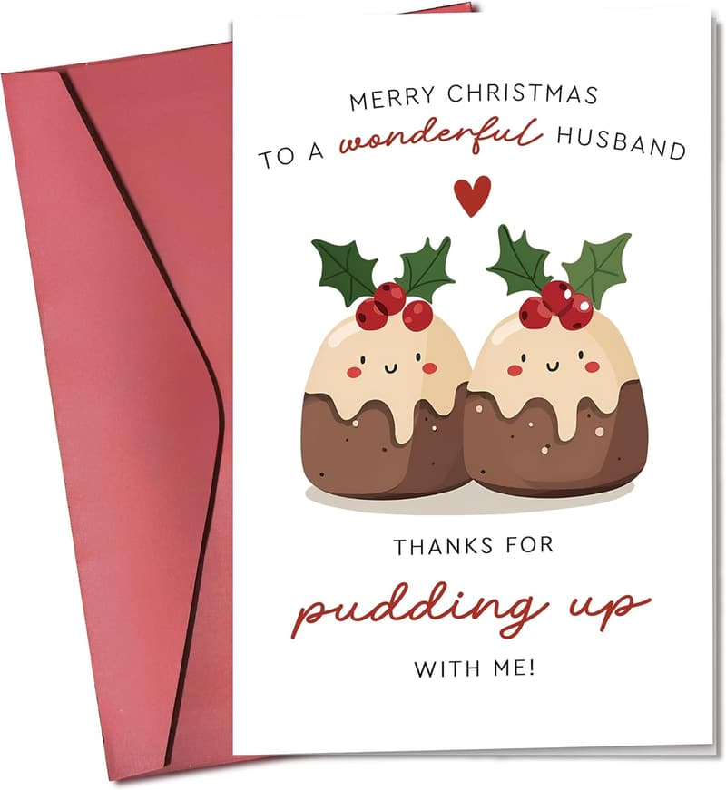 Husband's Christmas Greeting Card with Envelope - 5.3