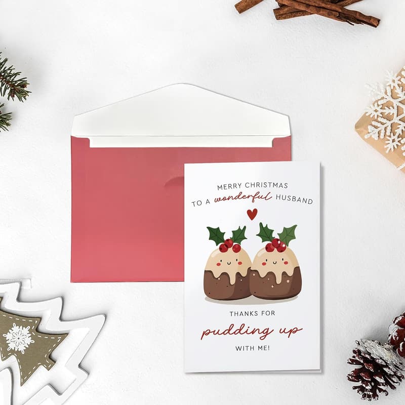 Husband's Christmas Greeting Card with Envelope - 5.3