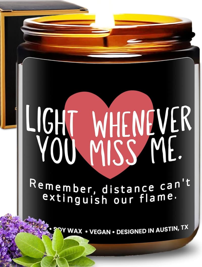 Long Distance Relationship Candle Gift for Him/Her