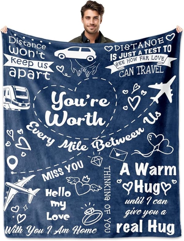 Long Distance Blanket Gift for Him - 60