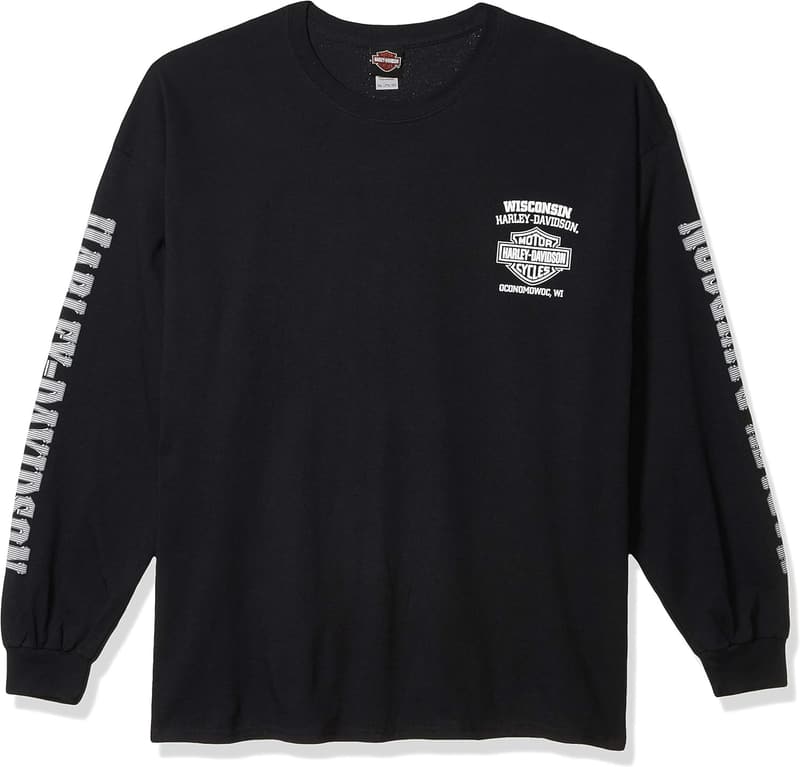 Harley-Davidson Men's Black Skull Lightning Long Sleeve Shirt