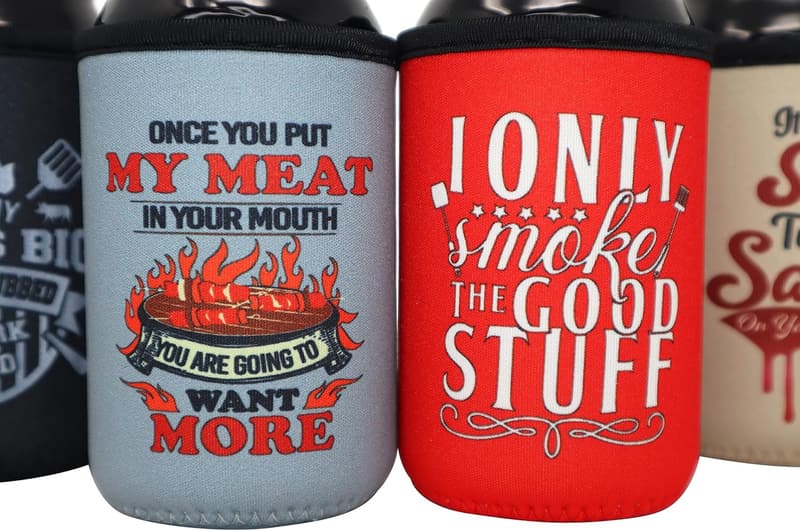 BBQ Smoker Can Coolers - Insulated 12oz Gifts for Men